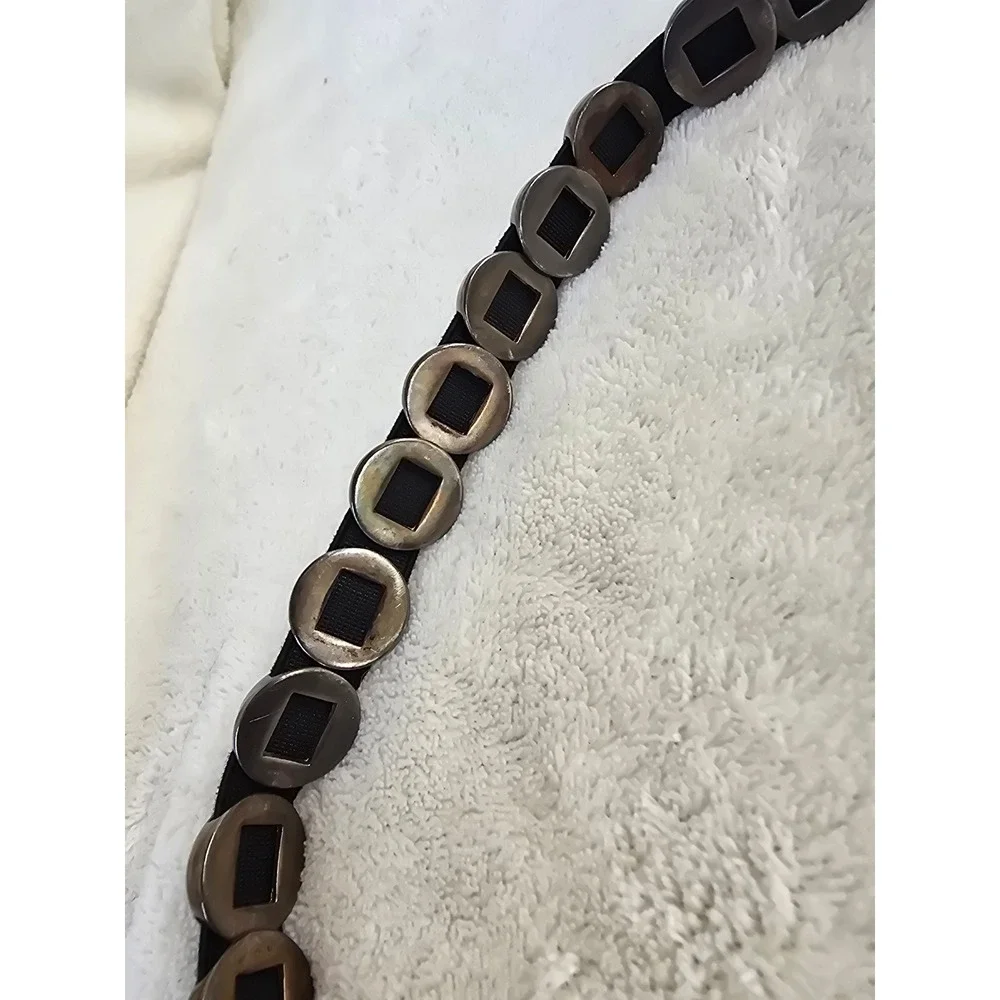 Unbranded Gunmetal Domed Stud Black Leather Statement Belt Edgy Punk Style